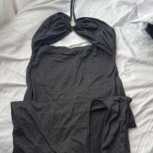 SHEIN Black Halter Dress